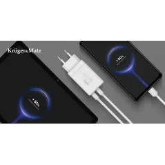 Ładowarka sieciowa Kruger&Matz 65 W GaN z funkcją Power Delivery i Quick Charge