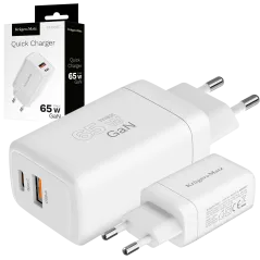 Ładowarka sieciowa Kruger&Matz 65 W GaN z funkcją Power Delivery i Quick Charge