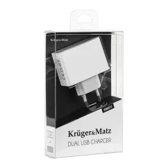 Ładowarka sieciowa Kruger&Matz dual USB 2100 mA