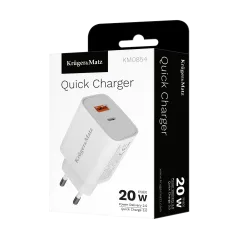 Ładowarka sieciowa Kruger&Matz GAN dual USB z funkcją Power Delivery i Quick Charge