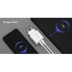 Ładowarka sieciowa Kruger&Matz GAN dual USB z funkcją Power Delivery i Quick Charge