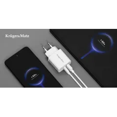 Ładowarka sieciowa Kruger&Matz GAN dual USB z funkcją Power Delivery i Quick Charge