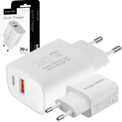 Ładowarka sieciowa Kruger&Matz GAN dual USB z funkcją Power Delivery i Quick Charge KM0855