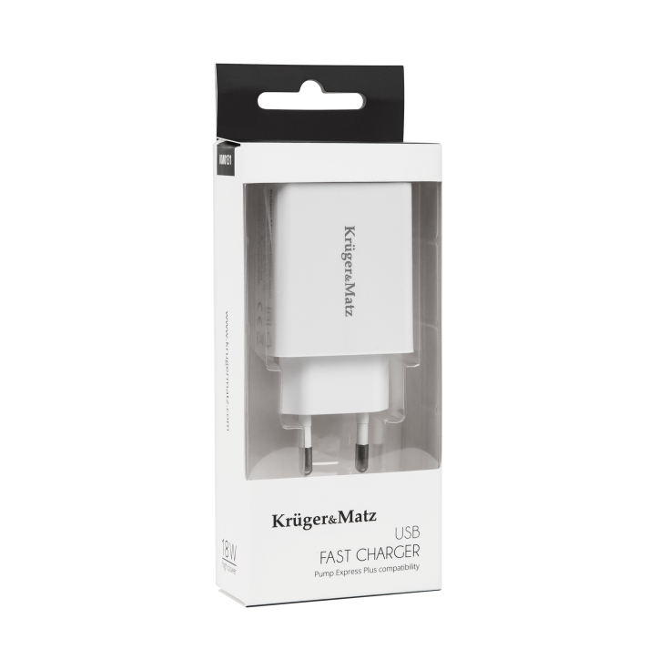 Ładowarka sieciowa Kruger&Matz USB z funkcją Pump Express 2.0 Ładowarka sieciowa Kruger&Matz USB z funkcją Pump Express 2.0