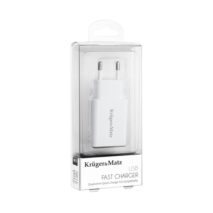 Ładowarka sieciowa Kruger&Matz USB z funkcją Quick Charge 3.0 Ładowarka sieciowa Kruger&Matz USB z funkcją Quick Charge 3.0
