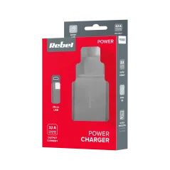 Ładowarka sieciowa microUSB 2100 mA Rebel