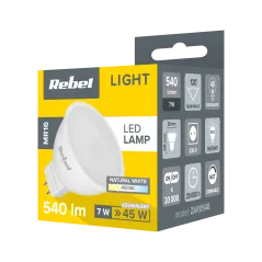 Lampa Led Rebel 7W, MR16 4000K, 230V
