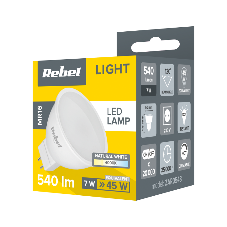 Lampa Led Rebel 7W, MR16 4000K, 230V Lampa Led Rebel 7W, MR16 4000K, 230V