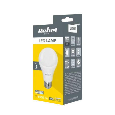 Lampa LED Rebel A65 16W, E27, 3000K, 230V
