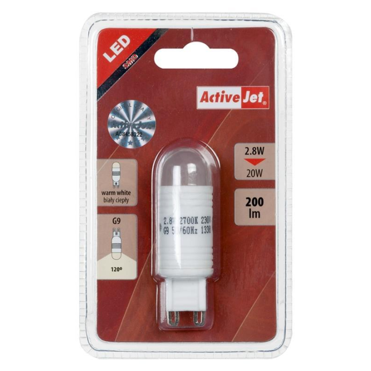 Lampa LED 2,8W G9 230V biała Lampa LED 2,8W G9 230V biała