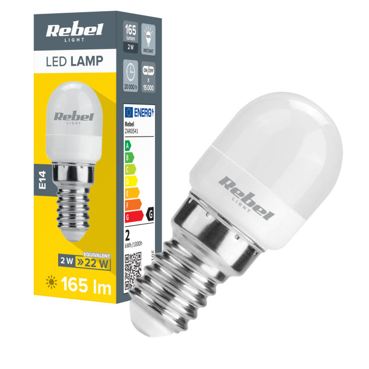 Lampa Led do lodówki Rebel 2W E14 , 6500K,230V Lampa Led do lodówki Rebel 2W E14 , 6500K,230V