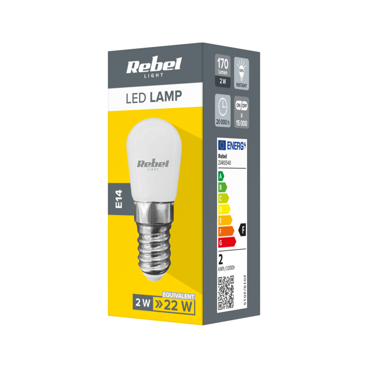 Lampa LED do lodówki Rebel 2W, E14 4000K, 230V Lampa LED do lodówki Rebel 2W, E14 4000K, 230V