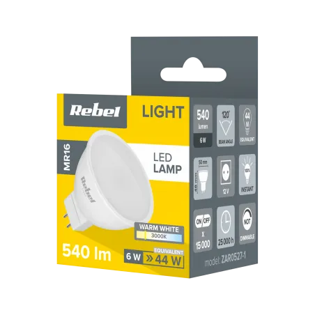 Lampa LEd Rebel 6W MR16, 3000K, 12V