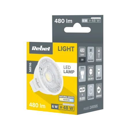 Lampa LED Rebel MR16, 6W, 4000K 230V