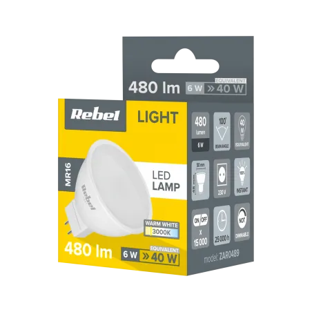 Lampa LED Rebel 6W MR16, 3000K , 230V