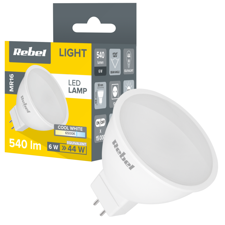 Lampa Led Rebel 6W, MR16, 6500K, 12V Lampa Led Rebel 6W, MR16, 6500K, 12V
