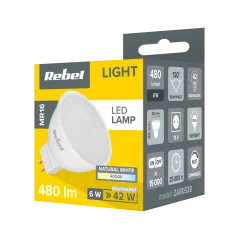 Lampa LED Rebel 6W, MR16,4000K 12V