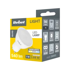 Lampa LED Rebel 7W GU10 , 3000K, 230V