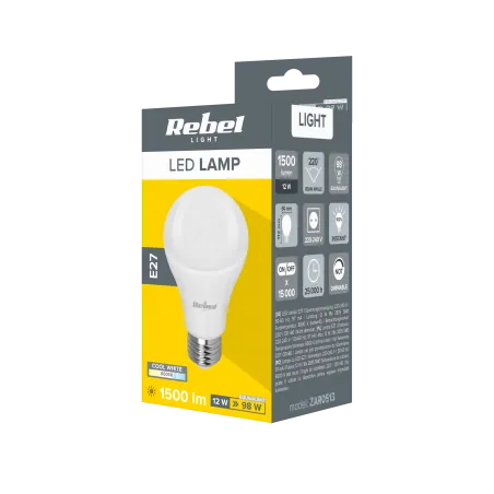 Lampa LED Rebel A60 12W, E27, 6500K, 230V