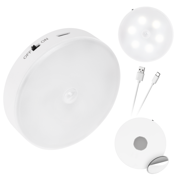 Lampa nocna Led akumulatorowa z magnesem i sensorem ruchu. Lampa nocna Led akumulatorowa z magnesem i sensorem ruchu.