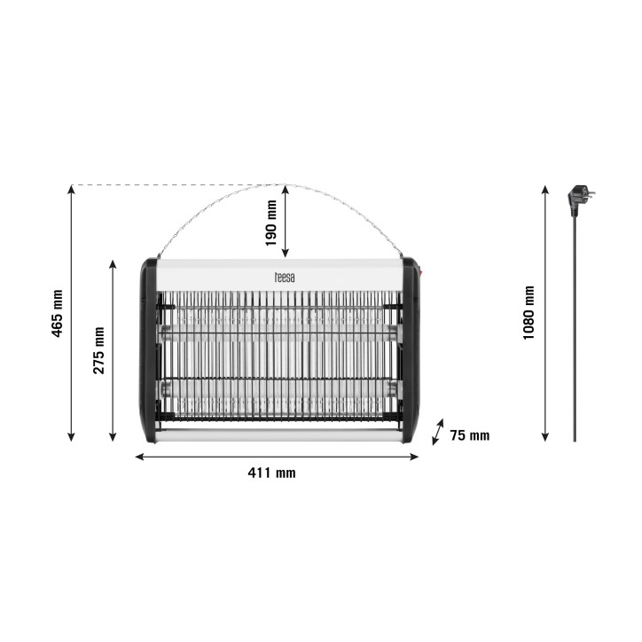 Lampa owadobójcza TEESA rażąca 20W(2x10W) Lampa owadobójcza TEESA rażąca 20W(2x10W)