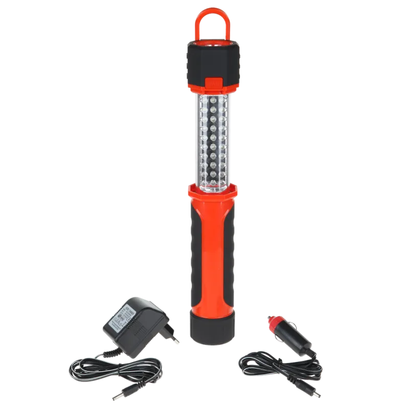 Lampa warsztatowa 30+ 4+8 LED z ładowarką sieciową i samochodową Lampa warsztatowa 30+ 4+8 LED z ładowarką sieciową i samochodową