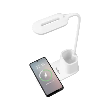 Lampka LED na biurko z ładowarką indukcyjną (biała)