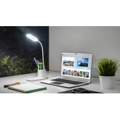 Lampka LED na biurko z ładowarką indukcyjną (biała)
