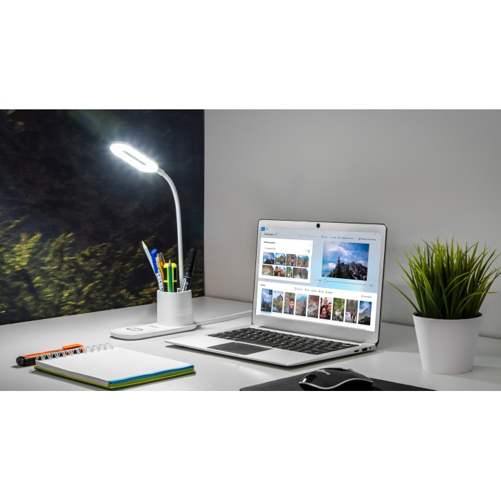 Lampka LED na biurko z ładowarką indukcyjną (biała) Lampka LED na biurko z ładowarką indukcyjną (biała)