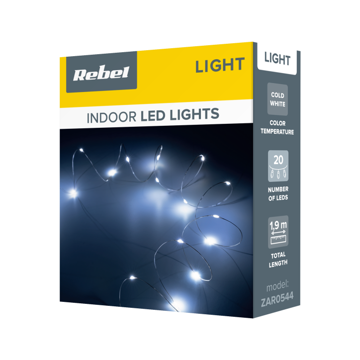 Lampki świateczne - 20mini LED- zimne białe Lampki świateczne - 20mini LED- zimne białe