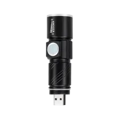 Latarka aluminiowa 3W (ZOOM, wtyk USB)