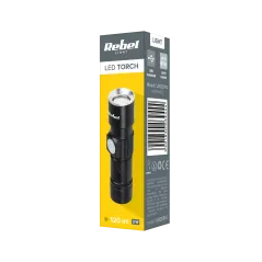 Latarka aluminiowa 3W (ZOOM, wtyk USB)