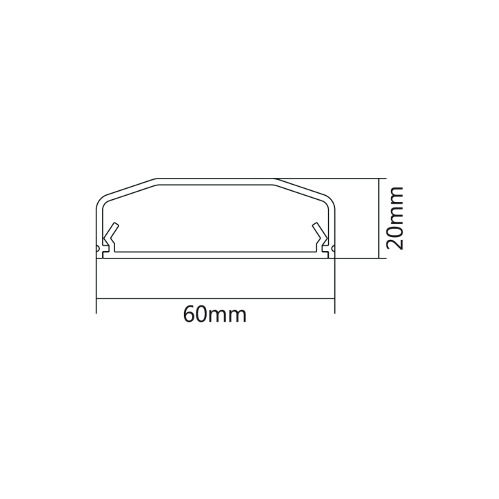 Listwa maskująca plastikowa biała 60x20x750mm Listwa maskująca plastikowa biała 60x20x750mm