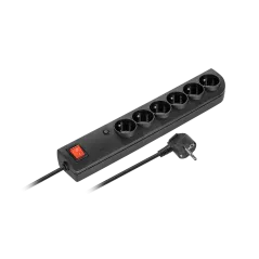Listwa przeciwprzepięciowa 6xz/u 3m czarna PSF4-603-2