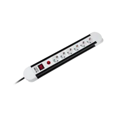 Listwa sieciowa Rebel 6 gniazd typu niemieckiego, kabel 5m (3x1,5mm)