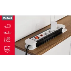 Listwa sieciowa Rebel German type - 6 gniazd, 1,5m (1,5mm)
