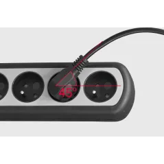 Listwa zasilająca Rebel 5 gniazd z przełącznikiem (1,5m, 3x1,5mm)