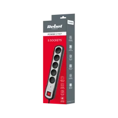 Listwa zasilająca Rebel 5 gniazd z przełącznikiem (3m, 3x1,5mm)