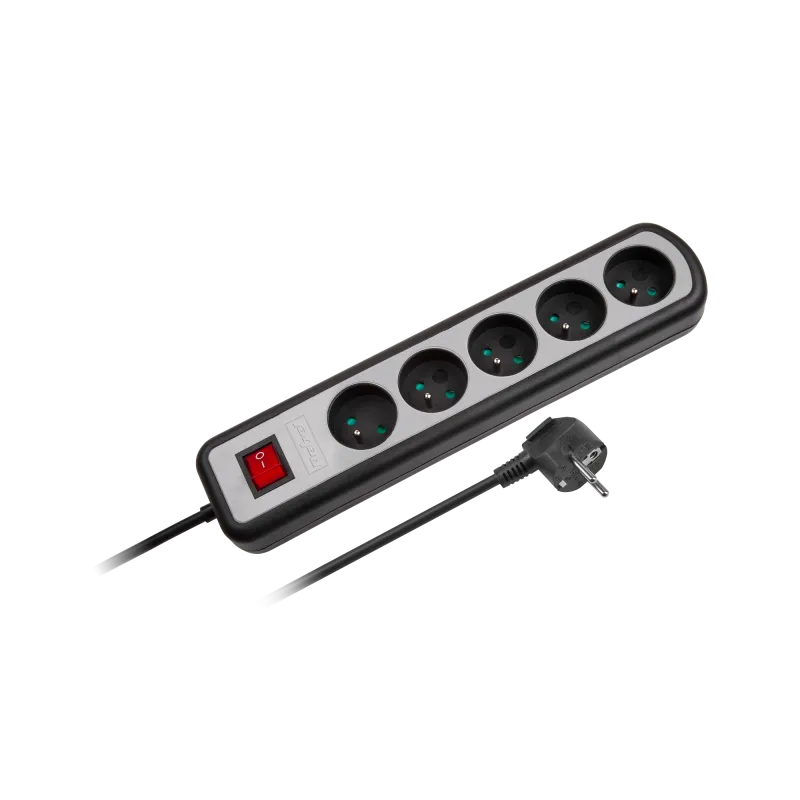 Listwa zasilajaca Rebel 5 gniazd z przełącznikiem, 5m (3x1,5mm) Listwa zasilajaca Rebel 5 gniazd z przełącznikiem, 5m (3x1,5mm)