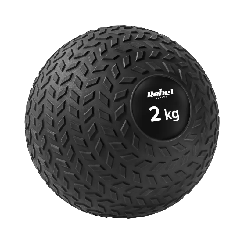 Mała piłka lekarska do ćwiczeń rehabilitacyjna Slam Ball 23cm 2kg, REBEL ACTIVE Mała piłka lekarska do ćwiczeń rehabilitacyjna Slam Ball 23cm 2kg, REBEL ACTIVE