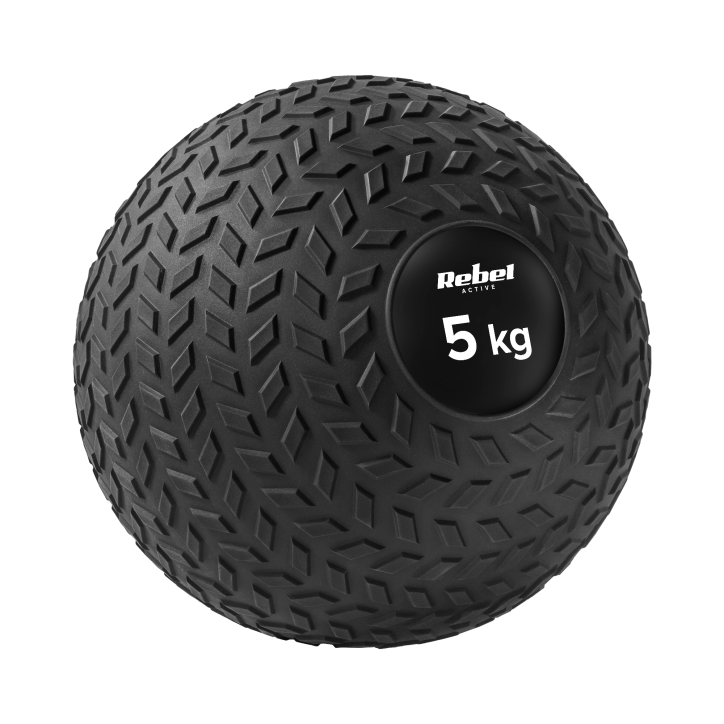 Mała piłka lekarska do ćwiczeń rehabilitacyjna Slam Ball 23cm 5kg, REBEL ACTIVE Mała piłka lekarska do ćwiczeń rehabilitacyjna Slam Ball 23cm 5kg, REBEL ACTIVE
