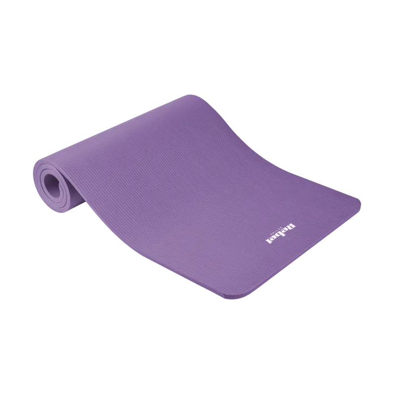 Mata gimnastyczna do ćwiczeń joga, pilates, fitness, 183x61cm, grubość 1.5cm, materiał NBR, fioletowa, REBEL ACTIVE