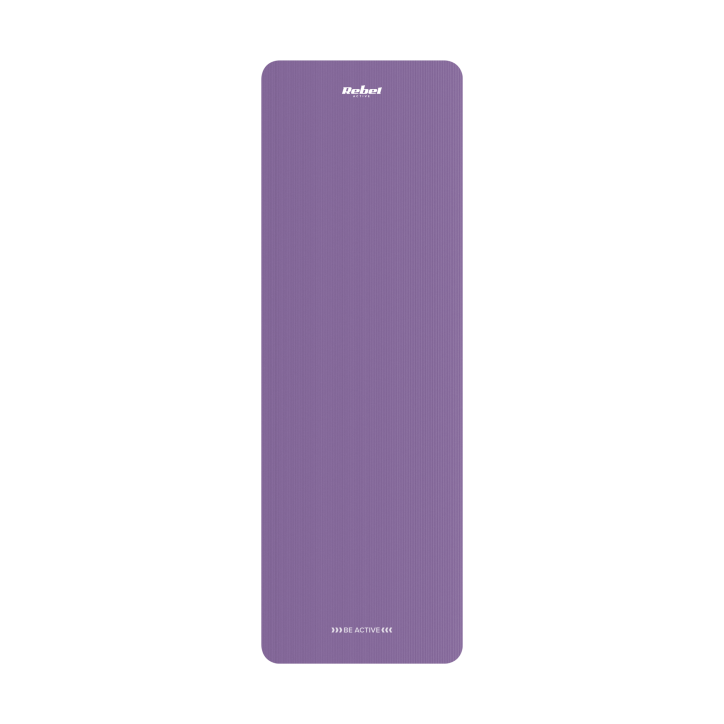 Mata gimnastyczna do ćwiczeń joga, pilates, fitness, 183x61cm, grubość 1.5cm, materiał NBR, fioletowa, REBEL ACTIVE Mata gimnastyczna do ćwiczeń joga, pilates, fitness, 183x61cm, grubość 1.5cm, materiał NBR, fioletowa, REBEL ACTIVE