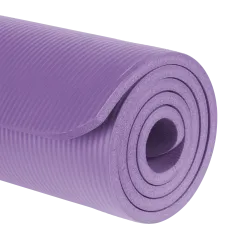 Mata gimnastyczna do ćwiczeń joga, pilates, fitness, 183x61cm, grubość 1.5cm, materiał NBR, fioletowa, REBEL ACTIVE