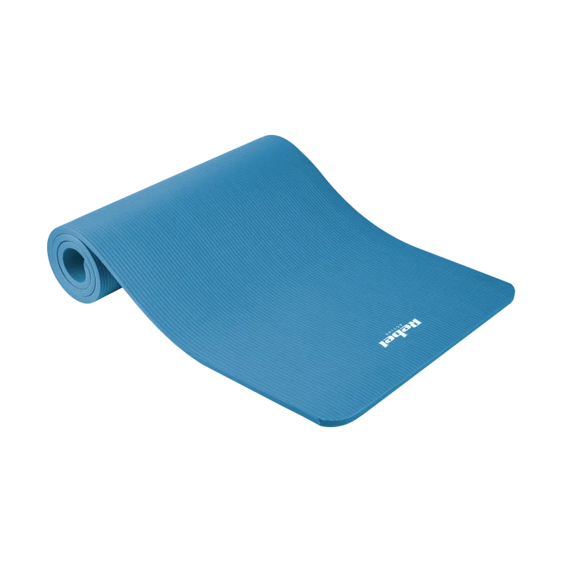 Mata gimnastyczna do ćwiczeń joga, pilates, fitness, 183x61cm, grubość 1.5cm, materiał NBR, niebieska, REBEL ACTIVE Mata gimnastyczna do ćwiczeń joga, pilates, fitness, 183x61cm, grubość 1.5cm, materiał NBR, niebieska, REBEL ACTIVE