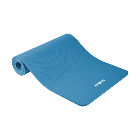 Mata gimnastyczna do ćwiczeń joga, pilates, fitness, 183x61cm, grubość 1.5cm, materiał NBR, niebieska, REBEL ACTIVE