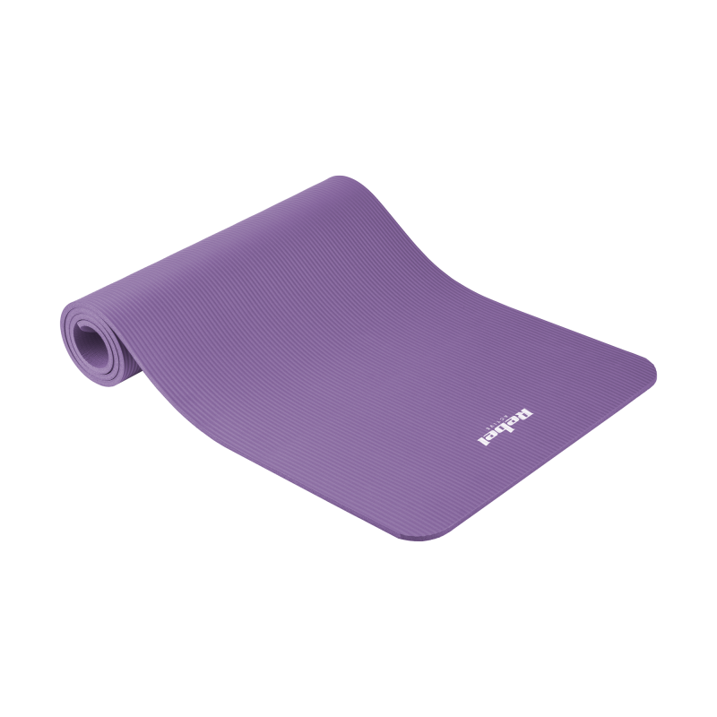 Mata gimnastyczna do ćwiczeń joga, pilates, fitness, 183x61cm, grubość 1cm, materiał NBR, fioletowa, REBEL ACTIVE