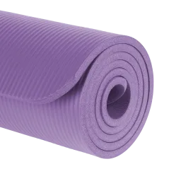 Mata gimnastyczna do ćwiczeń joga, pilates, fitness, 183x61cm, grubość 1cm, materiał NBR, fioletowa, REBEL ACTIVE