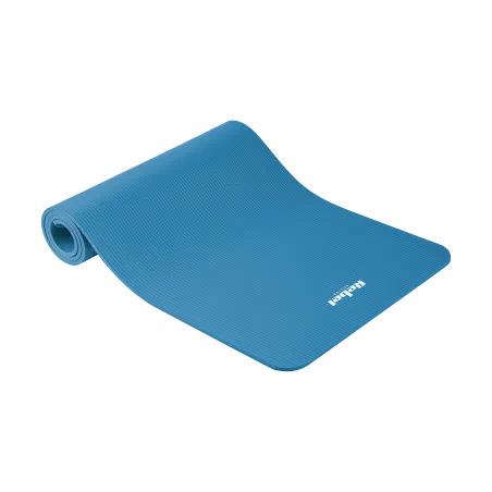 Mata gimnastyczna do ćwiczeń joga, pilates, fitness, 183x61cm, grubość 1cm, materiał NBR, niebieska, REBEL ACTIVE