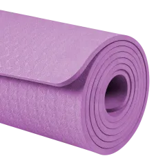 Mata gimnastyczna do ćwiczeń joga, pilates, fitness, 183x61cm, grubość 6mm, materiał TPE, fioletowa, REBEL ACTIVE